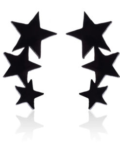 Earrings & Studs Tri Star Earrings Stud – Black