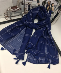 On Sale Plaid Embroidered Cotton Pashmina Wraps