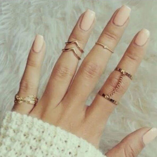 Rings Punk style midi finger ring – 6pcs
