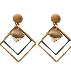 Double Square Geometric Earrings Earrings & Studs Double Square Geometric Earrings